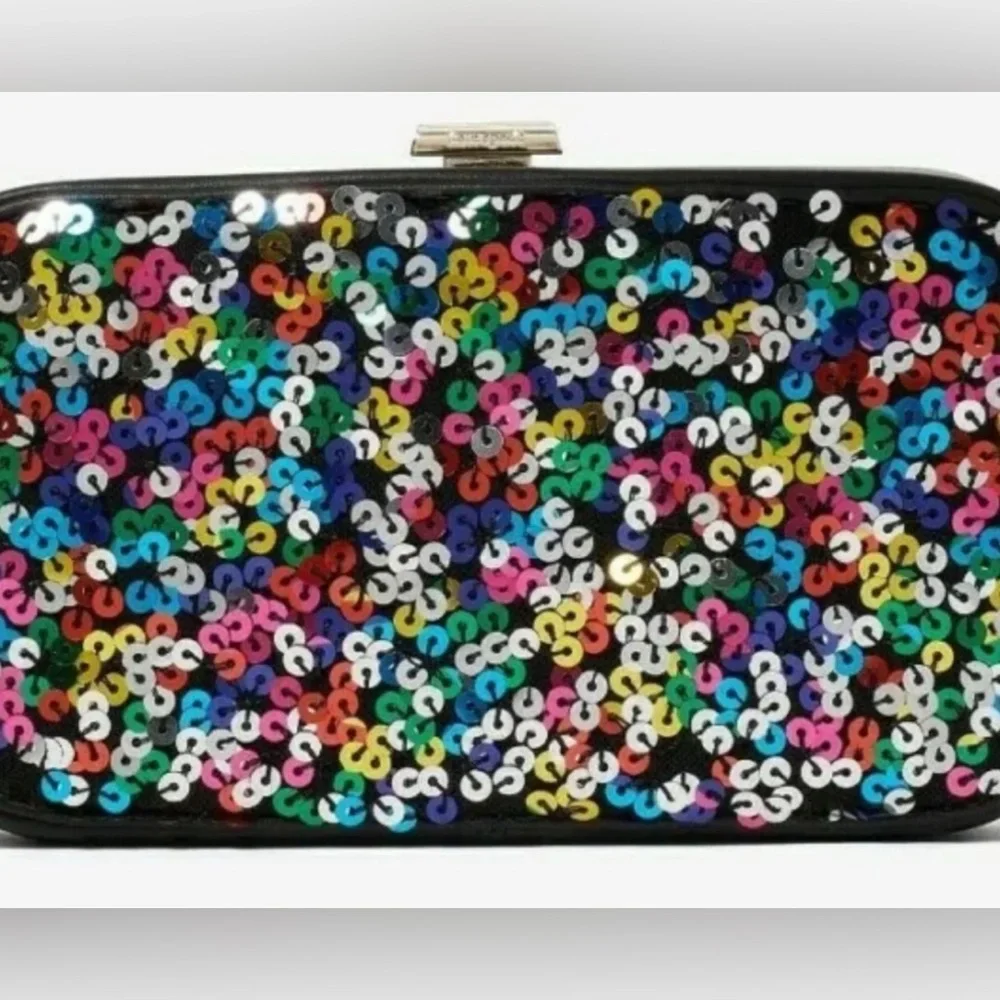 KATE SPADE TONIGHT SEQUINS EMBELLISHED FLUTCH CROSSBODY